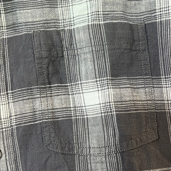 Gray Plaid Casual Button Down Shirt Relaxed Fit - Picture 5 of 6